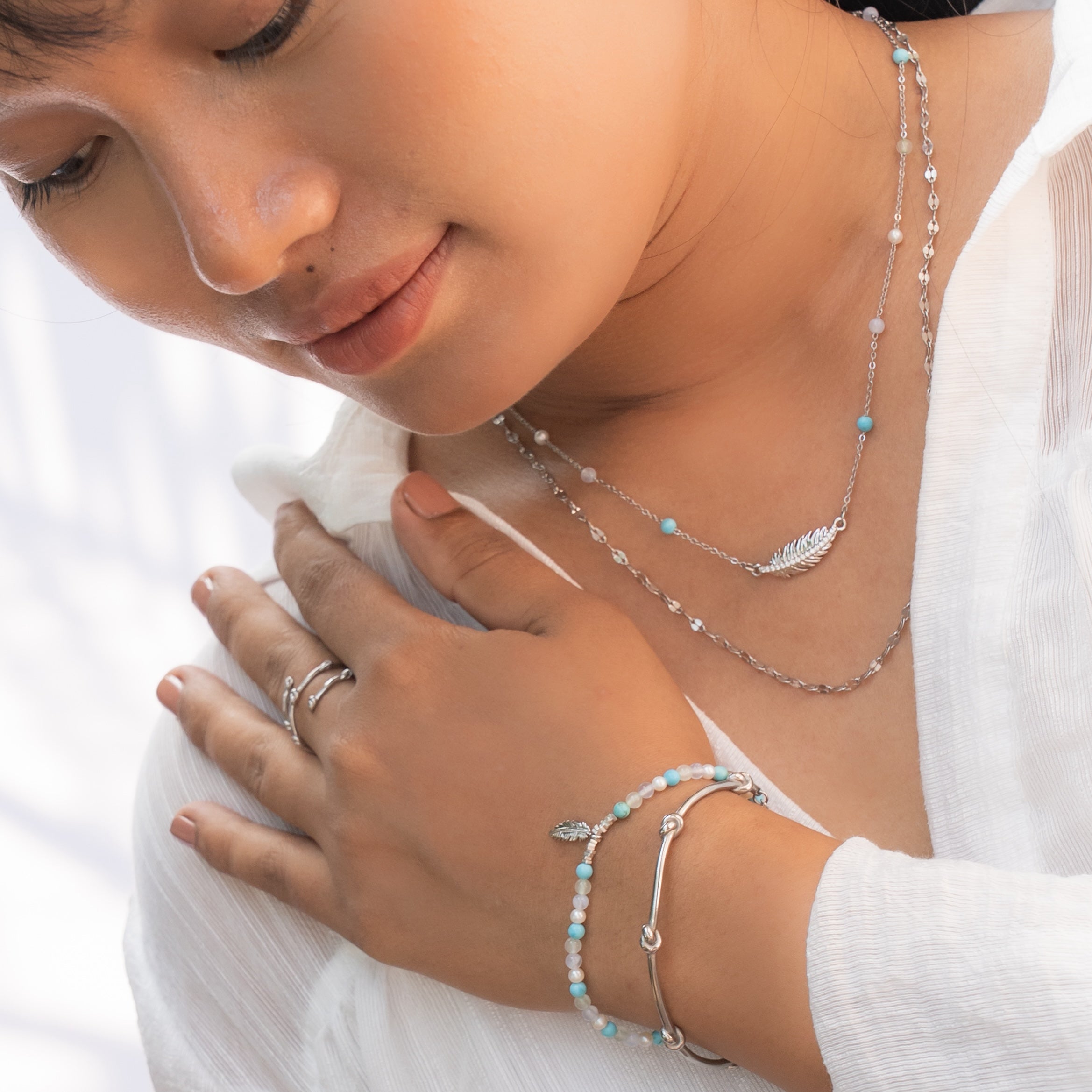 Song of Celebration Feather Beaded Bracelet