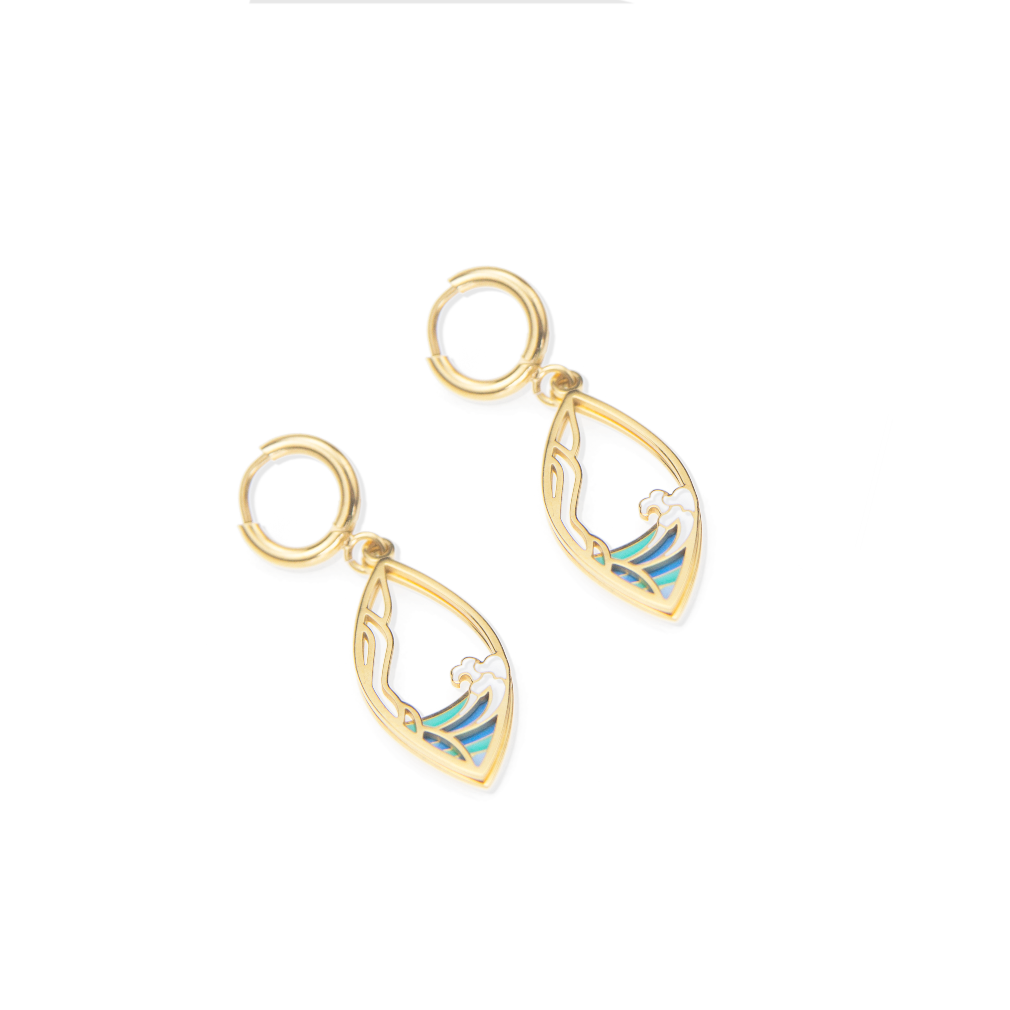 Walk on Water Enamel Drop Earrings