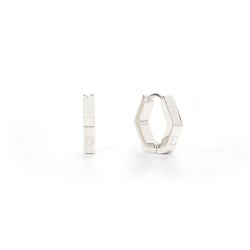 Hope in a Hexagon Huggie Earrings