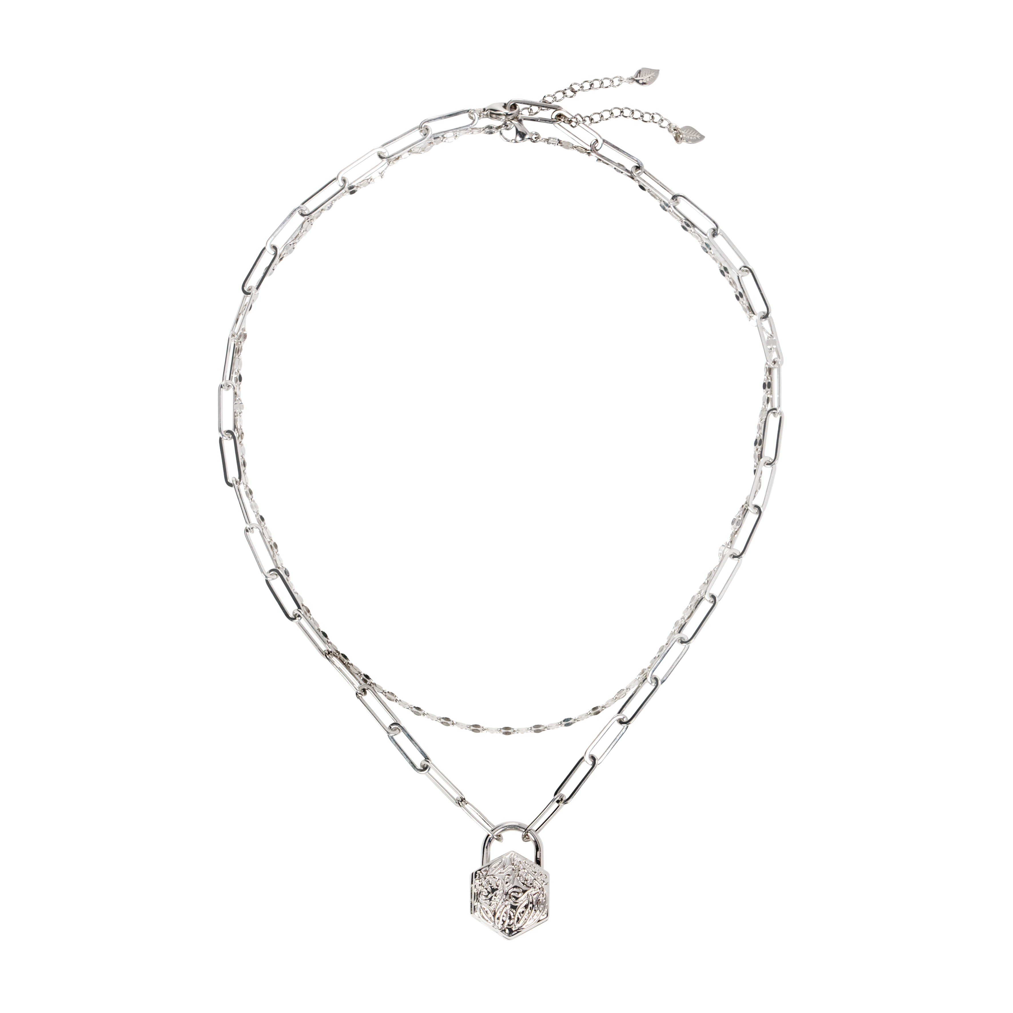 Don't Give Up Locket Necklace Bundle - White Gold