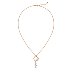 Floral Key Necklace - Rose Gold