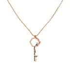 Floral Key Necklace - Rose Gold