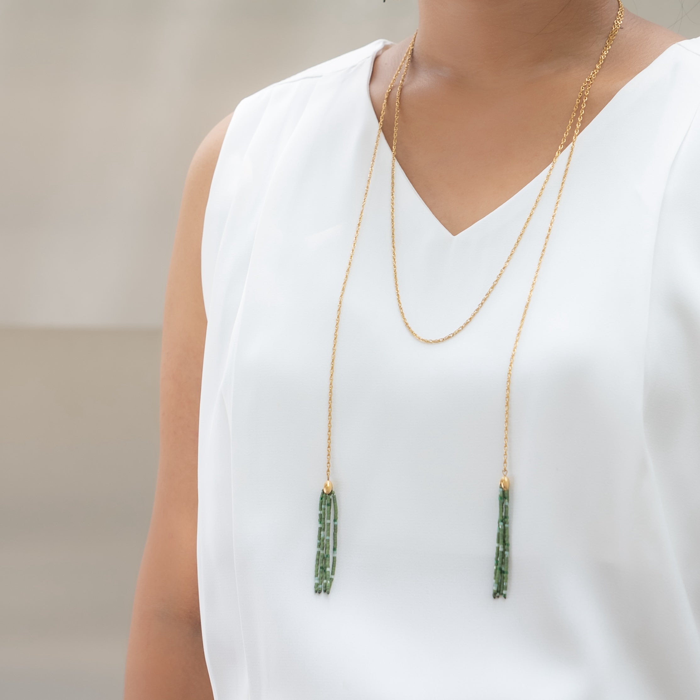 Grounded Hope Tassel Wrap Necklace