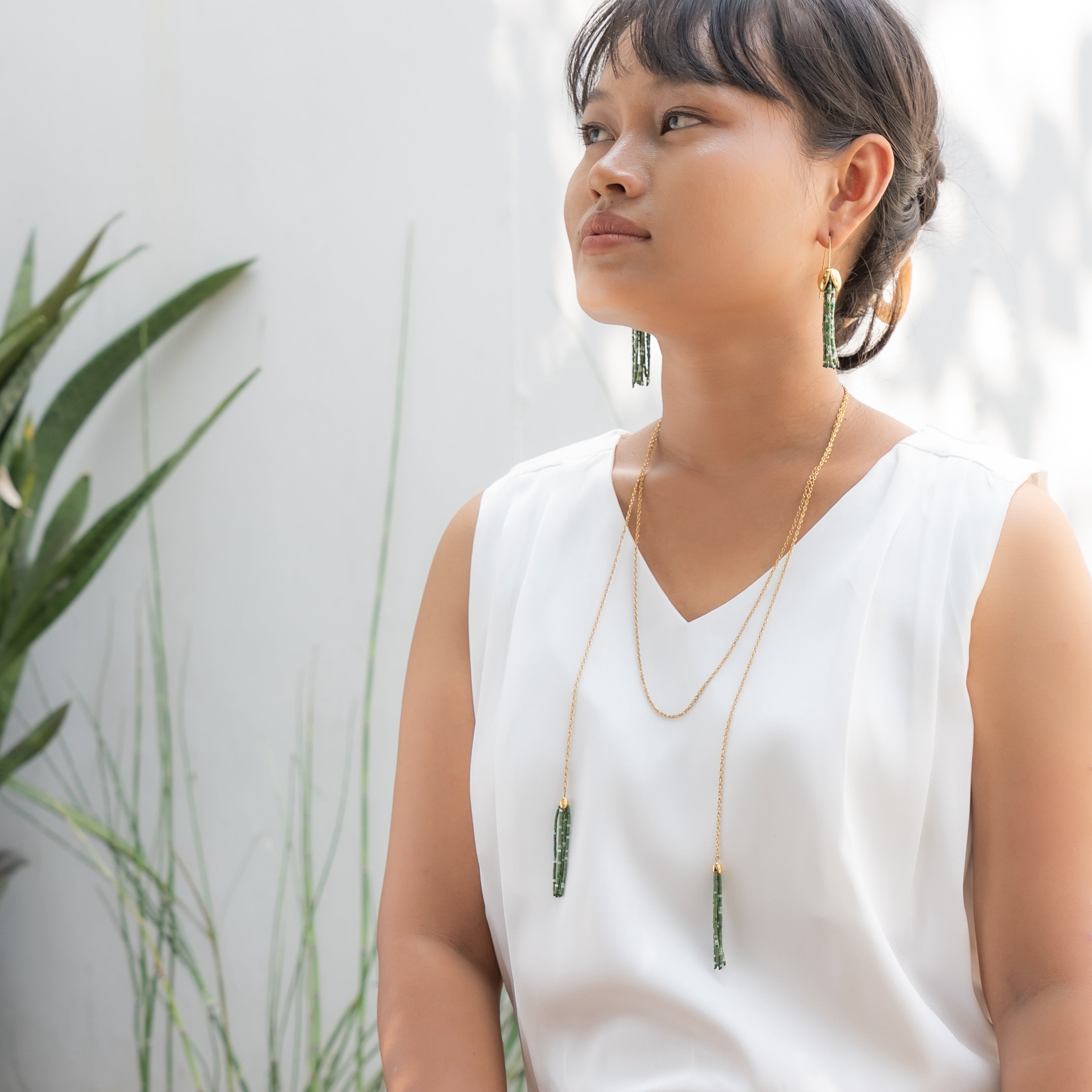 Grounded Hope Tassel Wrap Necklace