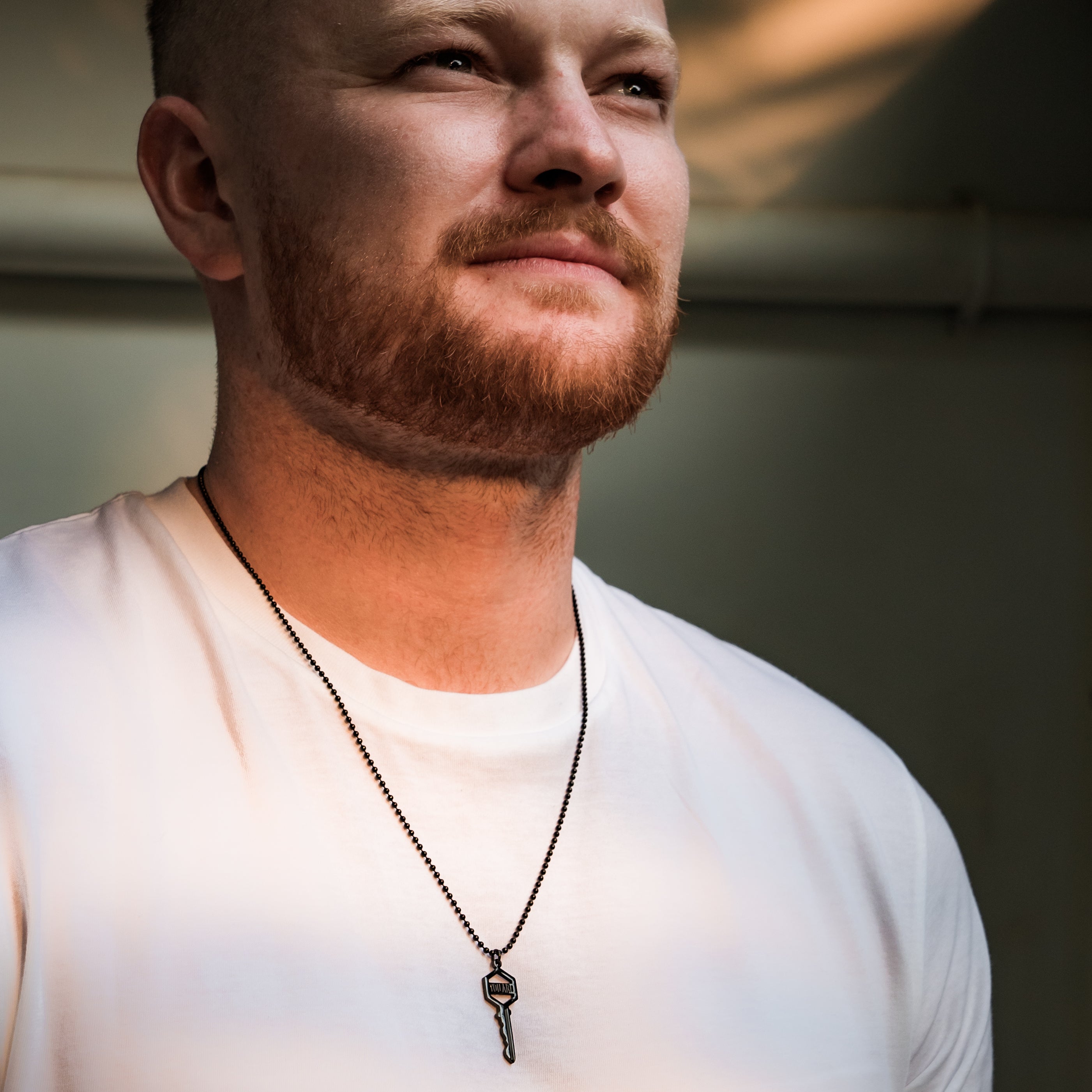 Men's You Are The Key Necklace - Black Hematite