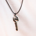 Men's You Are The Key Necklace - Black Hematite