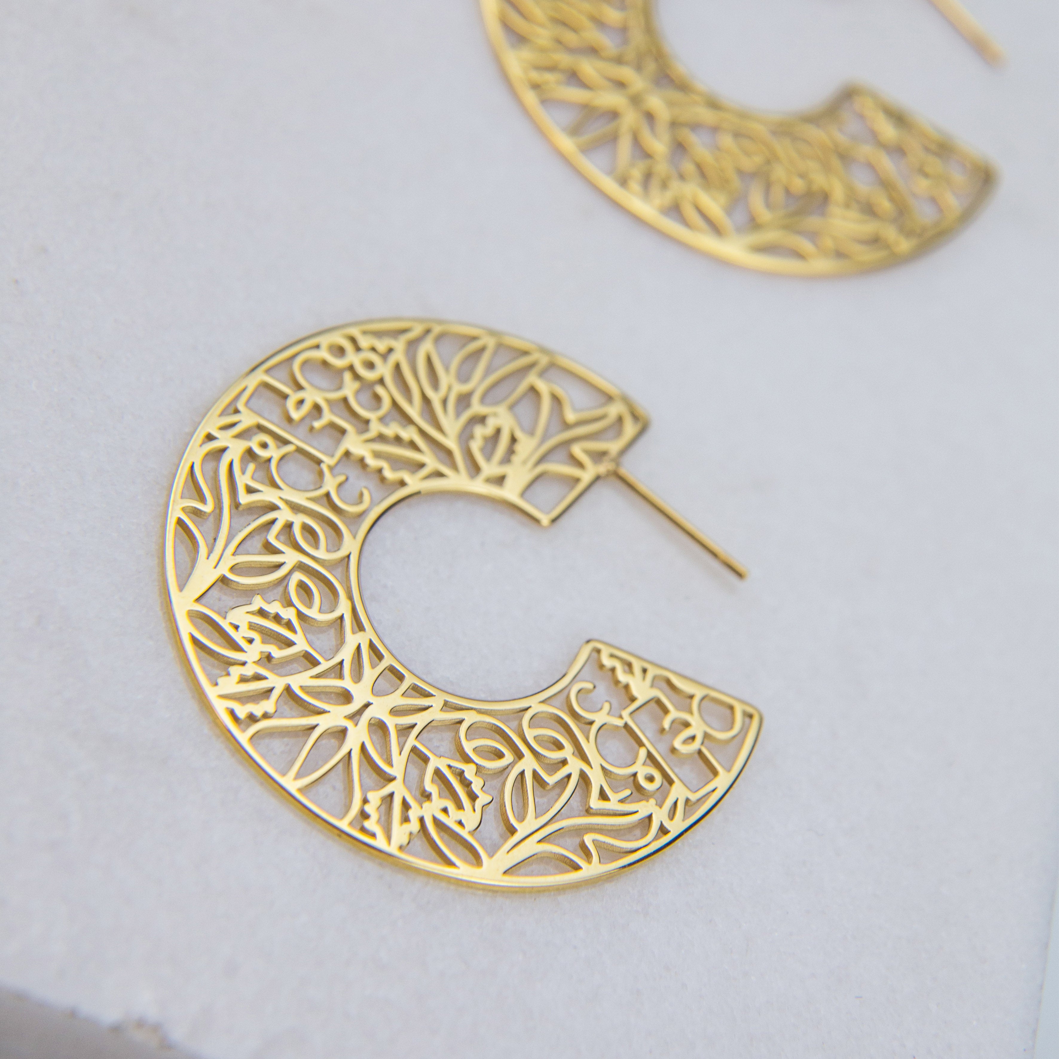 I Am Brave Hoop Earrings