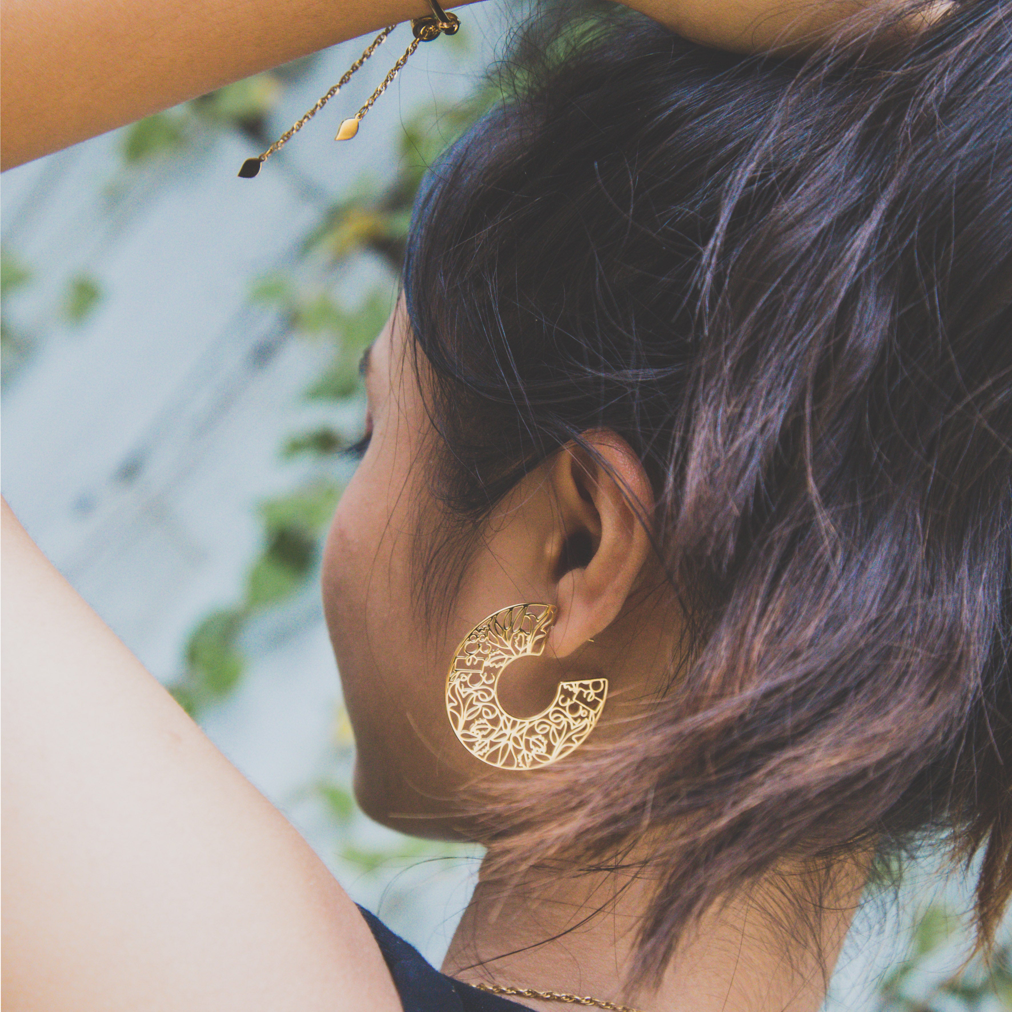 I Am Brave Hoop Earrings