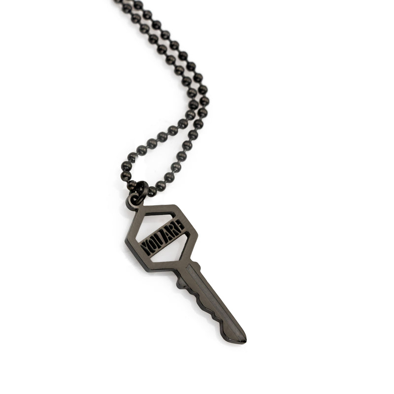 Men's You Are The Key Necklace - Black Hematite